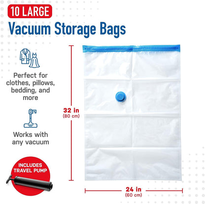 10 Pc Space Saving Vacuum Storage Bag