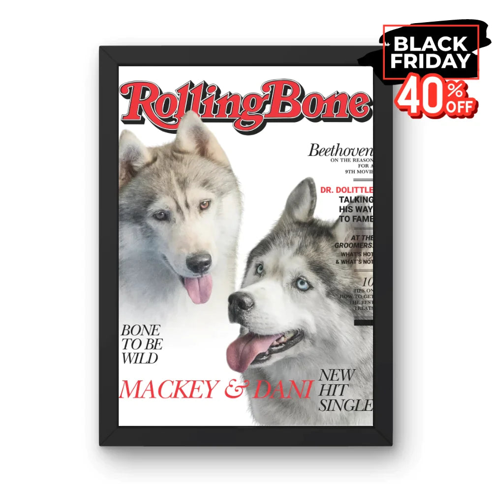 Custom Pet Magazine Cover Portrait